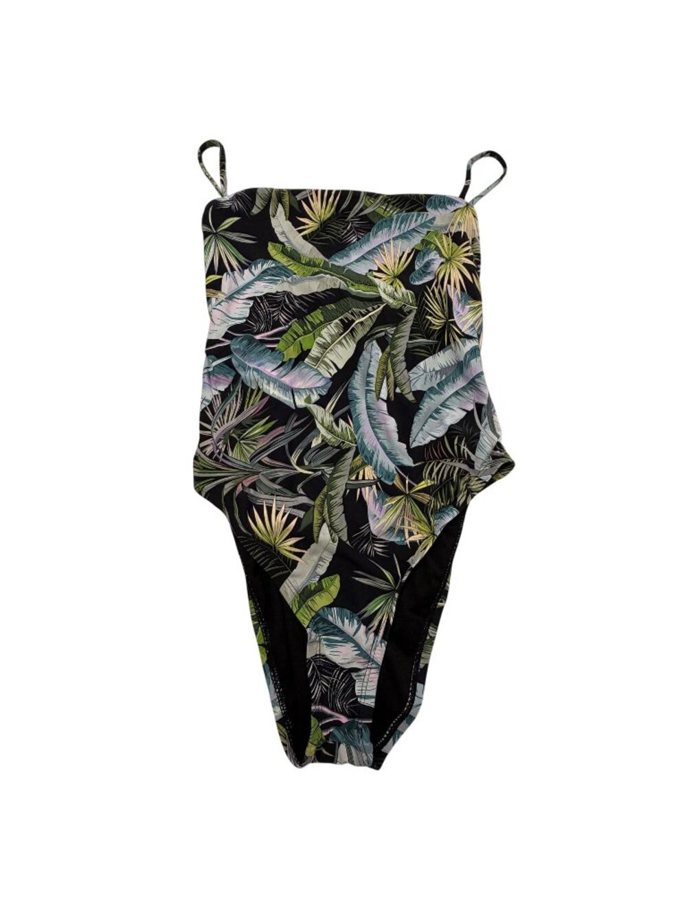 NWOT Vicious Young Babes Tropical Leaf Print One-Piece Swimsuit Adj Straps VYB